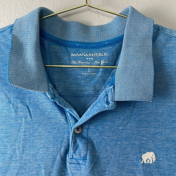 Banana Republic Factory Blue Heathered Polo - Picture 2 of 6